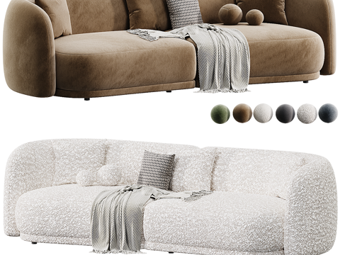 Modern Cream Style Fabric Casual Sofa