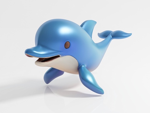 Cartoon Dolphin Marine Life Cartoon Animation Art Display Props Exhibition Activities Atmosphere Field