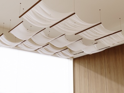 Suspended Hanging Curtain Ceiling Chinese Fabric Decoration Curtain Song's Aesthetics Curtain Ceiling