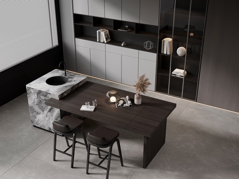 Island Table Modern Simple Island Table Bar Table Dining Table and Chair