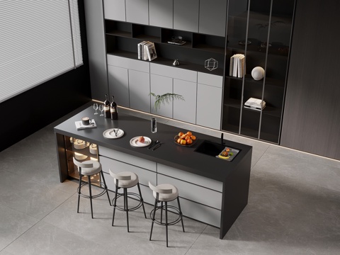 Island Table Modern Simple Island Table Bar Table Dining Table and Chair