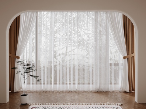 Modern Curtain Cloth Curtain Gauze Curtain