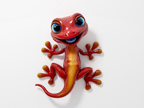 Turned Gecko Climbing Pet Palace Cartoon Lizard Cartoon Image Hand Ornaments Glass Fiber Reinforced Plastic Sculpture