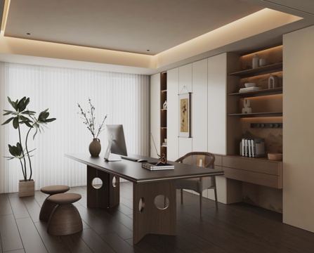 Song Style Study Neo-Chinese Style Study Mid-century Style Study Vintage Study Bookcase Combination