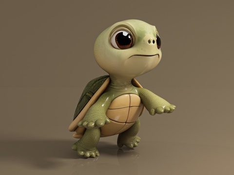 Cartoon turtle adorable grass turtle cartoon image animation style beautiful props sculpture ornaments move