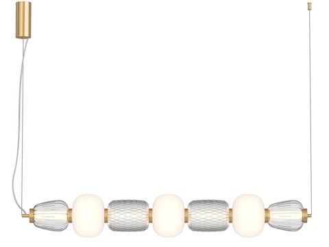 Long Chandelier DiningRoom Chandelier Glass Chandelier Linear Chandelier Glass Chandelier