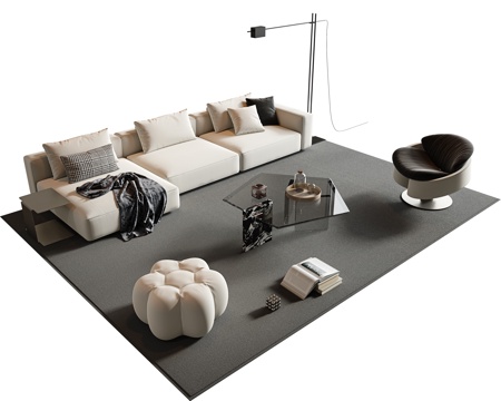 Modern Sofa Coffee Table Sectional Sofa Corner Sofa Multi-person Sofa Glass Coffee Table
