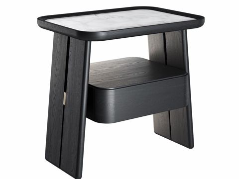 Neo-Chinese Style solid wood bedside table