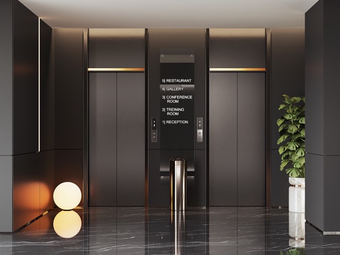 modern elevator hall