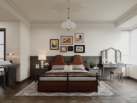 French retro master bedroom
