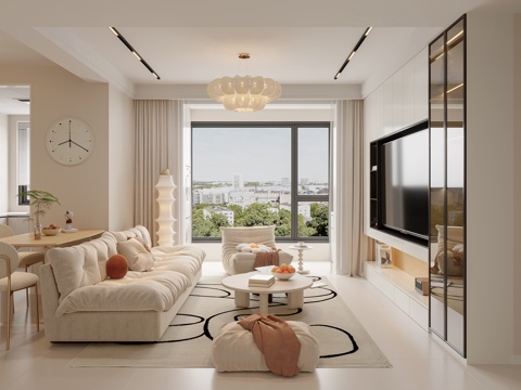 Cream Style Living&Dining Room