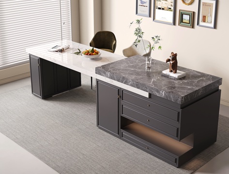 French Nakajima Table Marble Bar