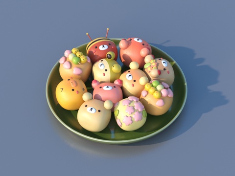 Children's cartoon bread biscuits pie food