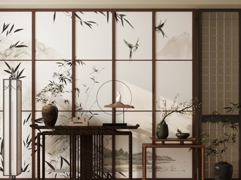 Neo-Chinese Style End View Taichung Screen