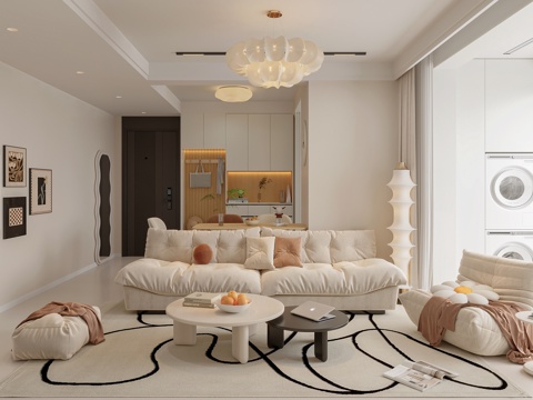 Cream Style Living&Dining Room
