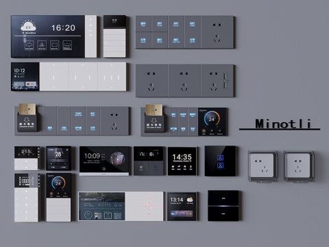 Intelligent visual function panel switch waterproof socket box control panel conjoined socket