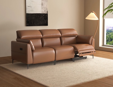 Sectional Sofa Leather Sofa Floor Lamp Decorative Painting