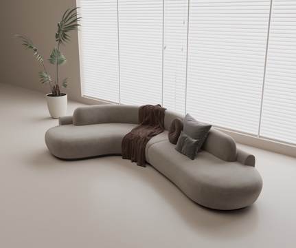 Curved Sofa Combination Couch Combination Fabric Sofa Combination Shaped Sofa Combination Hug