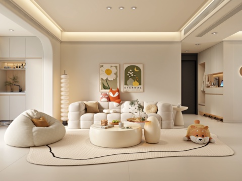 Cream Style Living&Dining Room