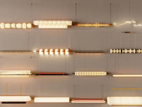 Italian Modern DiningRoom Chandelier Long Strip Restaurant Chandelier