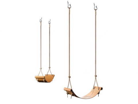 Modern Italian Swing Chair Leather Hemp Rope Swing Chair Hanging Chair