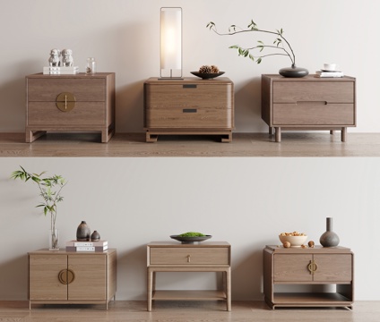 Neo-Chinese Style Song Style Style Bedside Cabinet