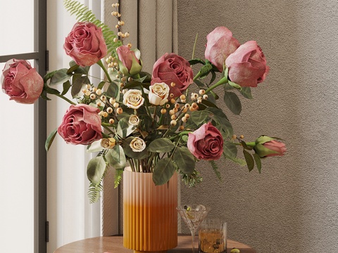 Modern Floriculture Floriculture Ornaments Flowers Floriculture Living Room Vase Ornaments Rose Floriculture