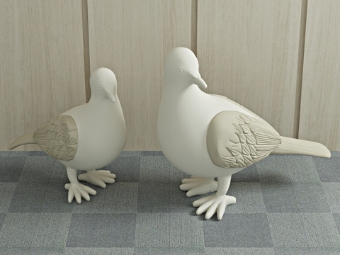 Modern Pigeon Plaster Sculpture