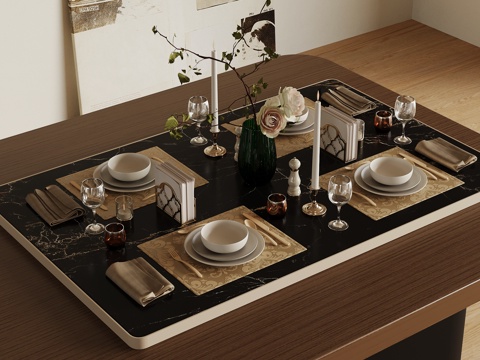 Modern tray cutlery dishes
