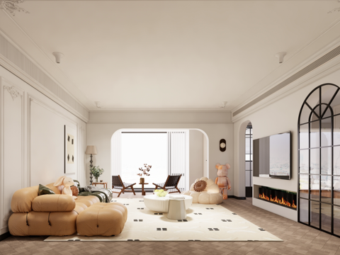 Modern Cream Style Living Room