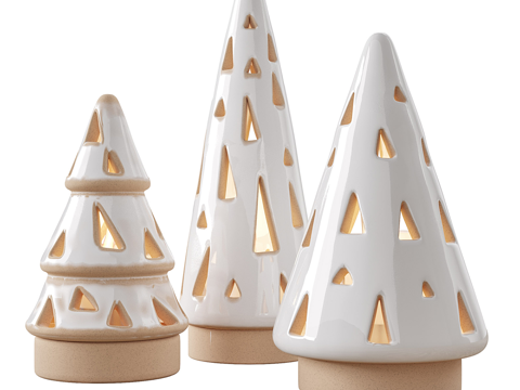 Modern Cream Style Children Christmas Ceramic Decorative Light