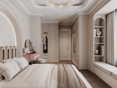 Light French Bay Window Bedroom Master Bedroom