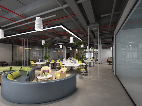 Modern office area Lounge area Front desk