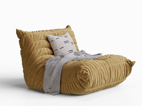 Modern Cream Style Beanbag Caterpillar Sofa Single Sofa Casual Sofa