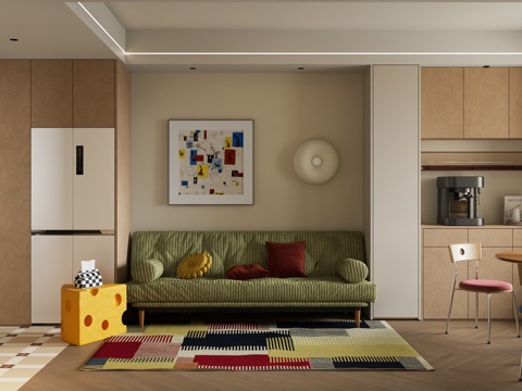 Cream Style Simple Living&Dining Room