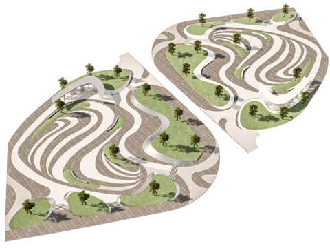 Modern Pocket Park Landscape Park Street Corner Park Plastic Runway Park Urban Sports Park