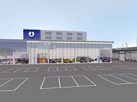 Car shop door front facade auto repair shop