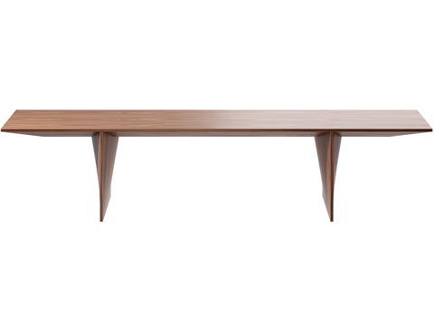 Molteni & C Italian Minimalist Dining Table Walnut Dining Table Solid Wood Dining Table