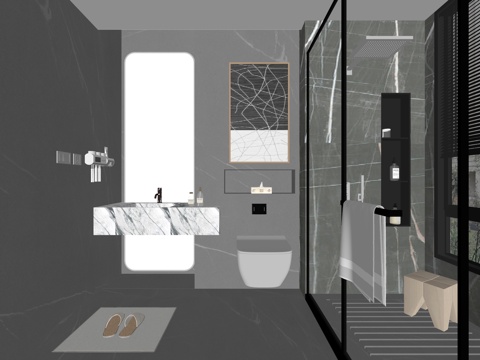 Modern Toilet Bathroom Cabinet Washbasin Mirror Cabinet Toilet
