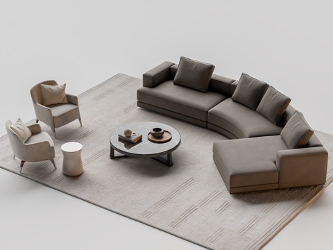 Augusto Living Room Sofa Coffee Table Combination Curved Sofa Sofa Chair