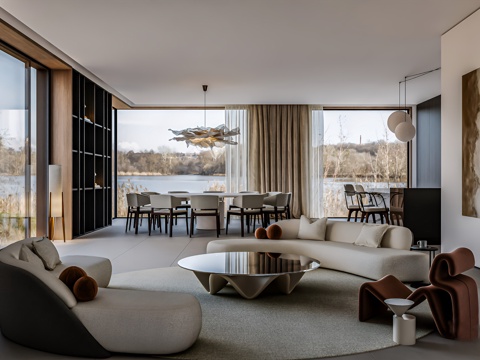 Modern Cream Bauhaus Living Room Modern Guest Dining Room Living Room Dining Room Bar
