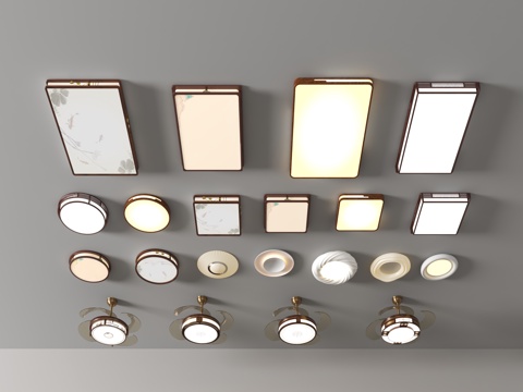 New Chinese Ceiling Lamp Ceiling Lamp Living Room Main Lamp Cream Fengyunduo Square Dining Room Lamp
