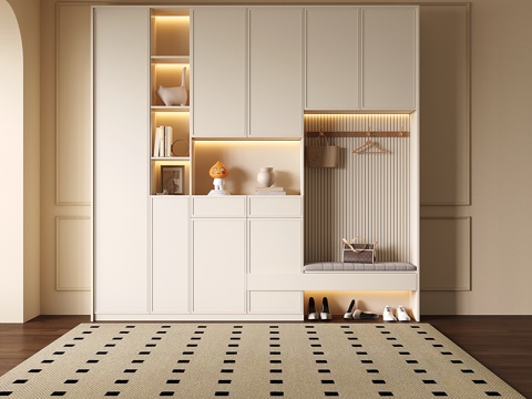 French Cream Shoe Cabinet Entrance Shoe Cabinet Entrance Shoe Cabinet