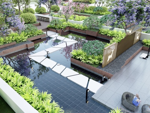 Modern Roof Garden Courtyard Garden Hanging Garden Vegetable Garden Villa Courtyard Garden