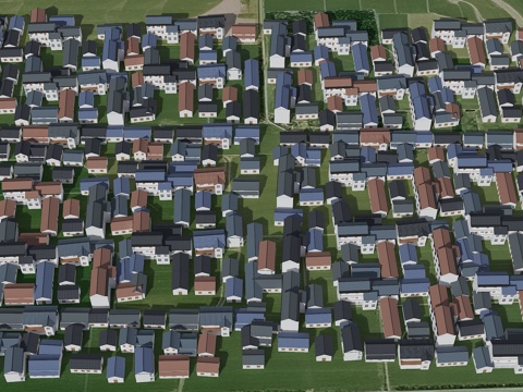 New Chinese-style Peasants' Houses Rural Houses Self-built Houses Single-family Villas Modern Rural Bird's-eye View Buildings