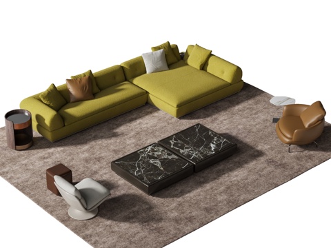 Minotti Sofa Coffee Table Combination Super Moon Sofa Corner Sofa Sofa Chair