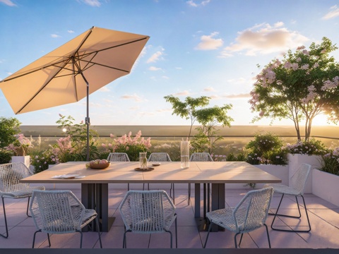 Modern Simple Roof Garden Terrace Landscape Roof Garden
