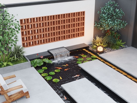 Modern Garden Landscape Courtyard Garden Courtyard Waterscape
