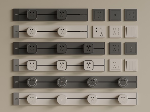 Modern socket switch rail socket