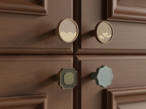 Neo-Chinese Style Affordable Luxury Style Handle Cabinet Door Handle Round Handle Button Handle